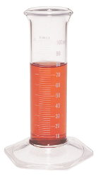 Cylinder, Graduated, 50 mL +-1.0 mL, 1.0 mL divisions (low-form Tuttle, two spouts)